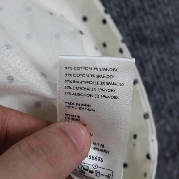 Free People Dress Women Medium Printed Astrid Mini White Polka Dot Babydoll Boho - Picture 11 of 13